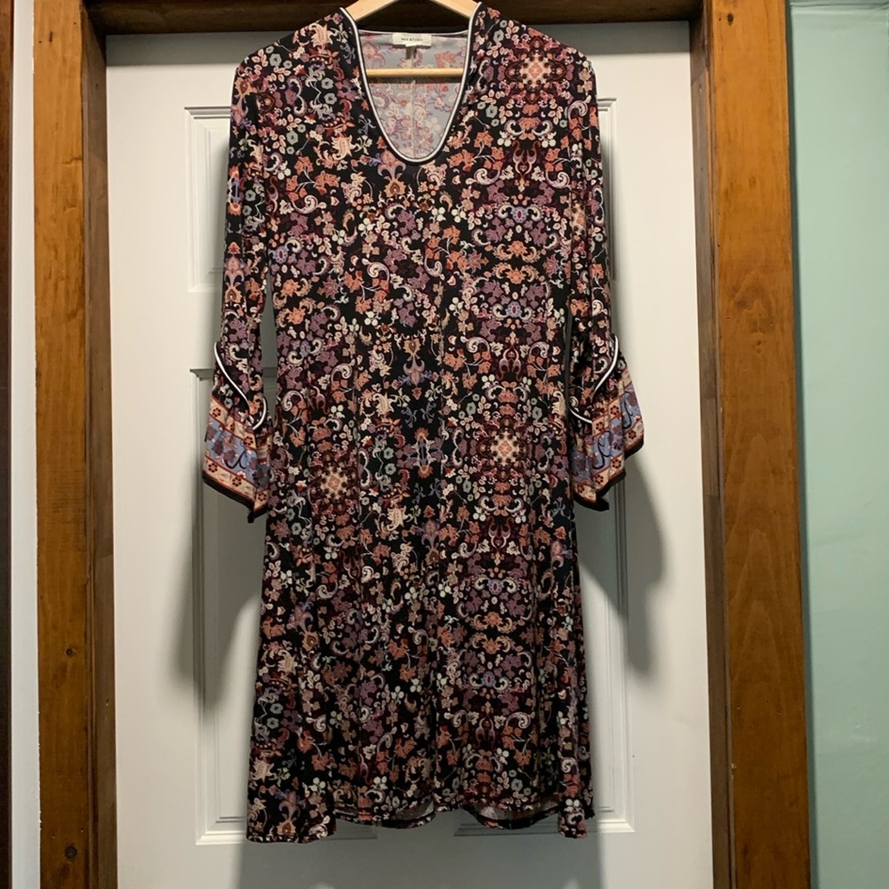 Max Studio Paisley Dress with Bell Sleeves
